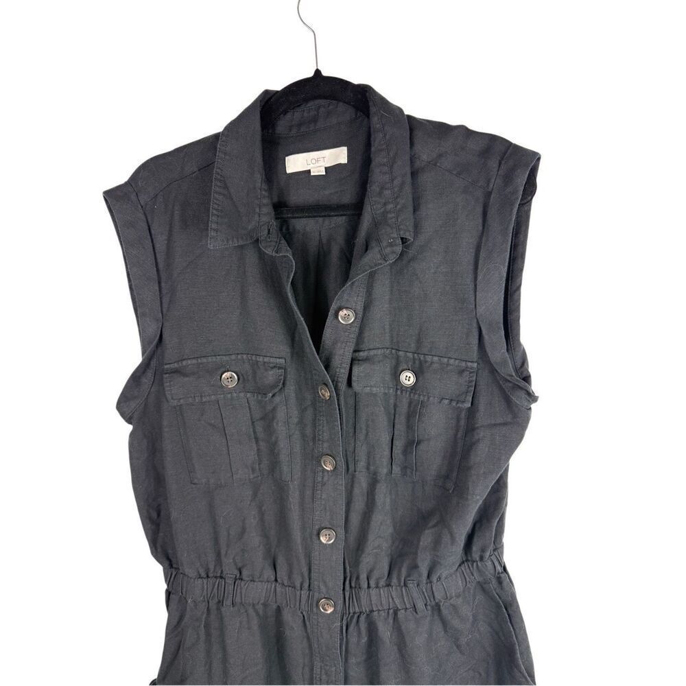 LOFT Black Linen Jumpsuit- size XL